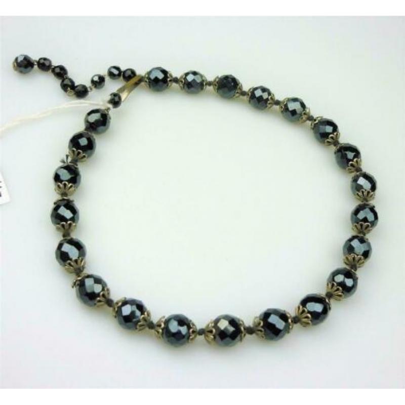 Opruiming French Jet ketting uit 1920-1930 / Z2667
