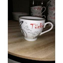 Turkse kop en schotel set (6x)
