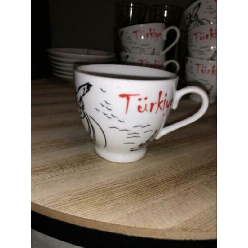 Turkse kop en schotel set (6x)
