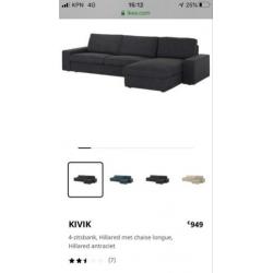 Complete hoes voor 4 zitsbank + chaise longue kivik Ikea