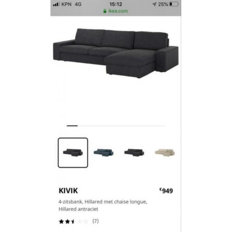 Complete hoes voor 4 zitsbank + chaise longue kivik Ikea