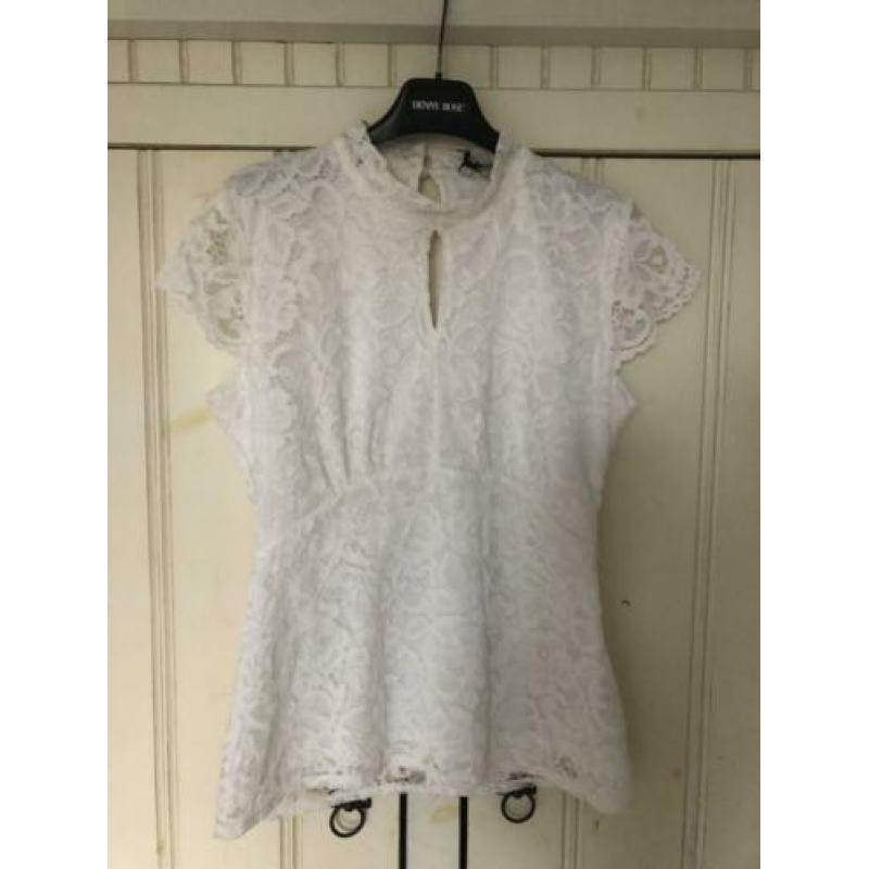 MORGAN kanten top offwhite mt L/XL