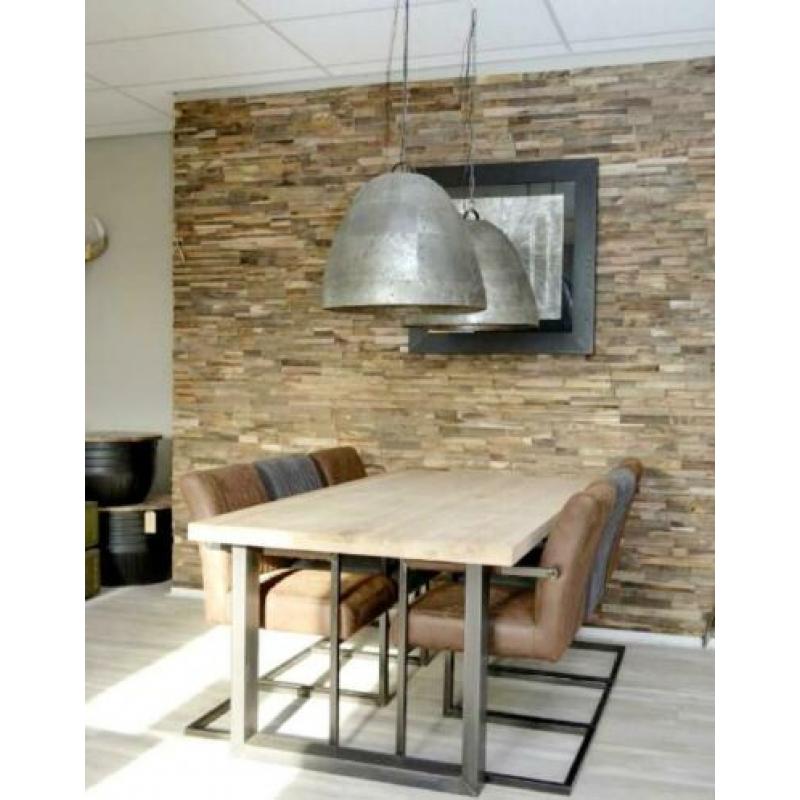 Teakhouten plakstrips. TRENDY, stoer, snel bevestigd!