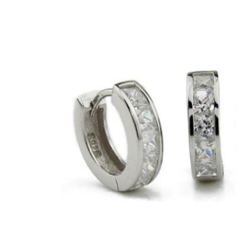 925 Sterling Zilveren Oorringen met Zirkonia Nieuw