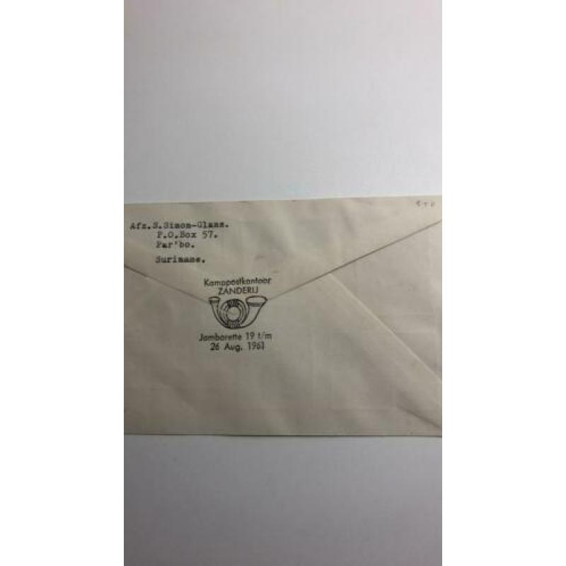 Suriname Jamborette 1961. Kamppostkantoor Zanderij