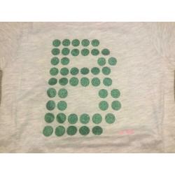 Nieuw T-shirt Le Big grijs met groen merk 122/128 stip