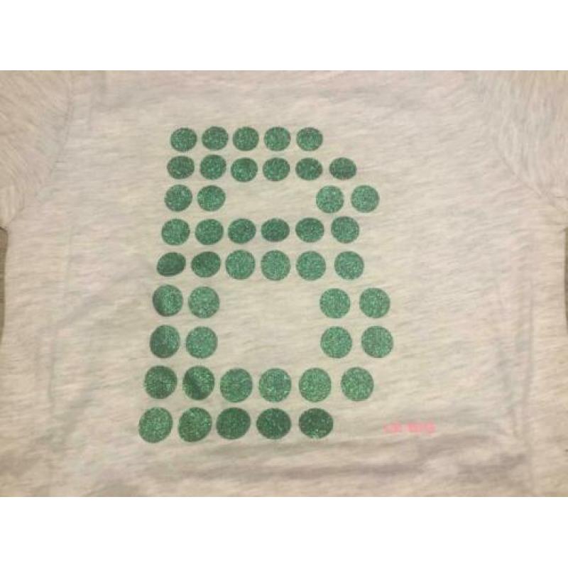 Nieuw T-shirt Le Big grijs met groen merk 122/128 stip