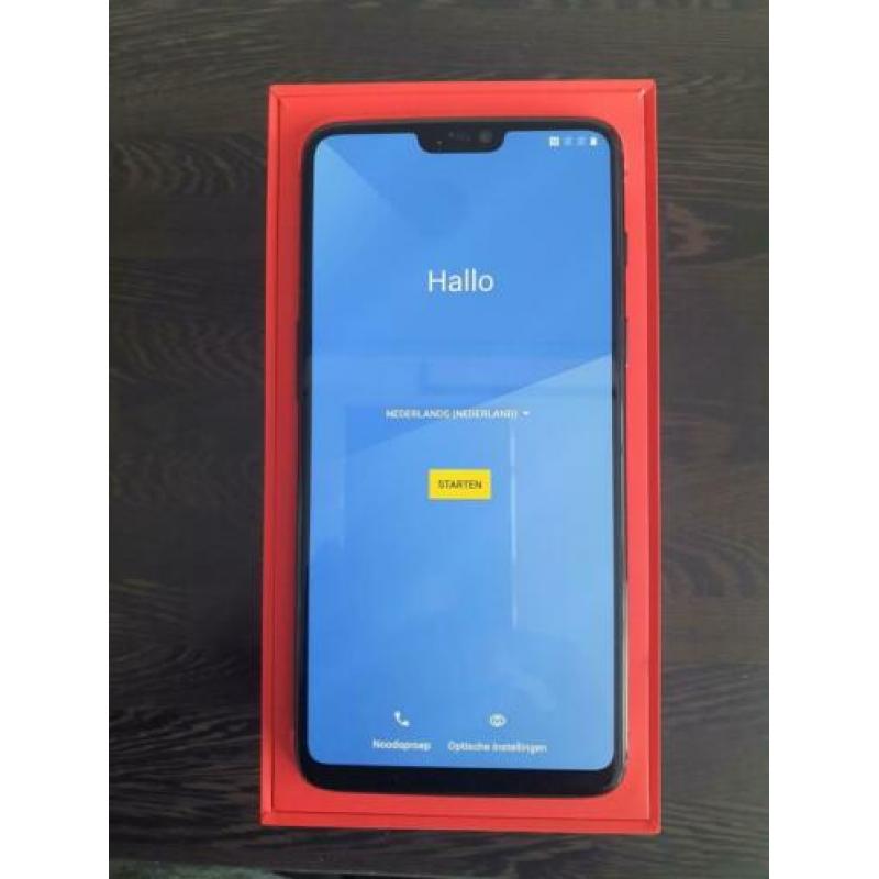 Zwarte oneplus 6 128gb geheugen inclusief accessoires