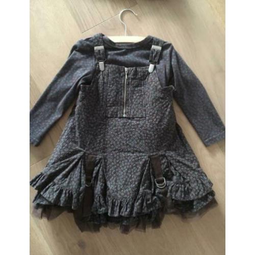 Mooie set Jottum bruin jurk en longsleeve, ZGAN, maat 92