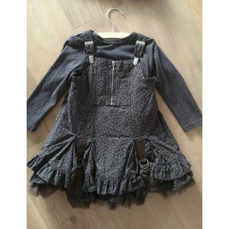 Mooie set Jottum bruin jurk en longsleeve, ZGAN, maat 92