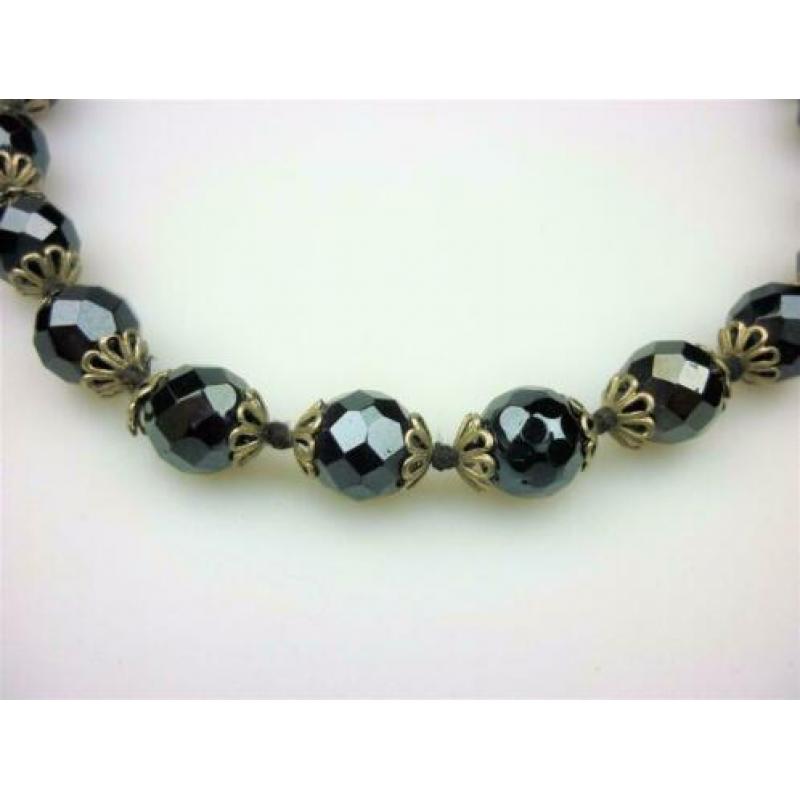 Opruiming French Jet ketting uit 1920-1930 / Z2667