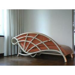 Fraaie Vintage Rotan Daybed Ligbank Sofa Bank 80/90