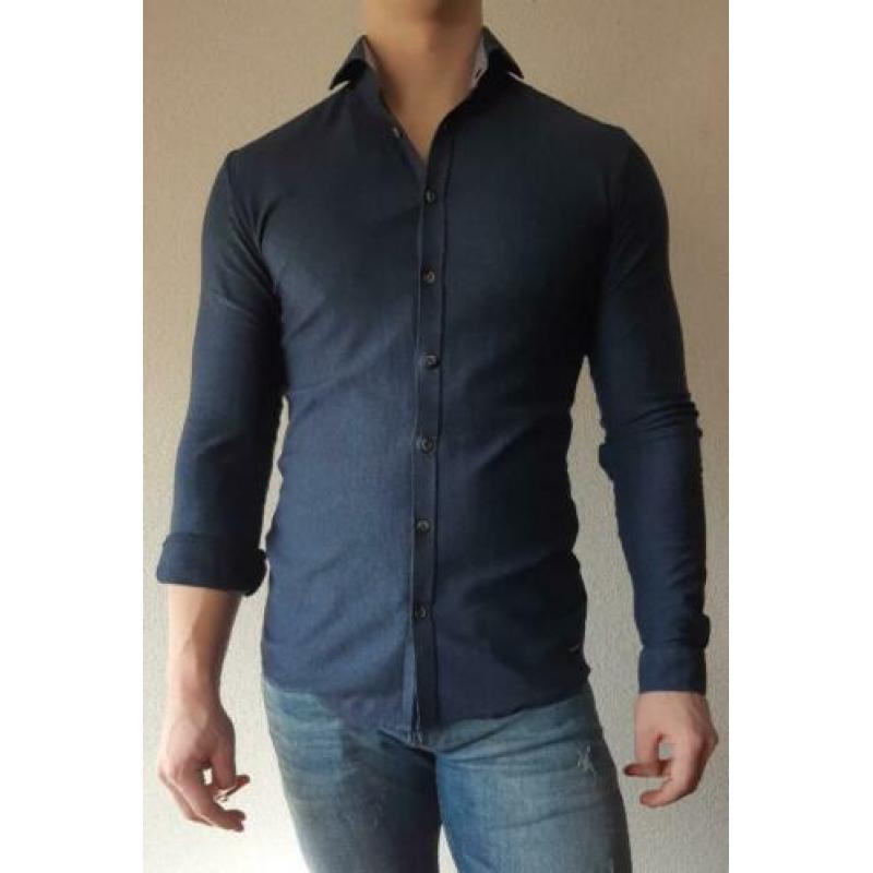 Overhemd blue crane maat S/38