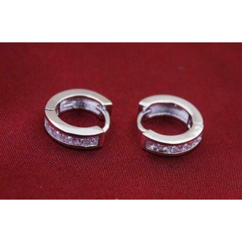 925 Sterling Zilveren Oorringen met Zirkonia Nieuw