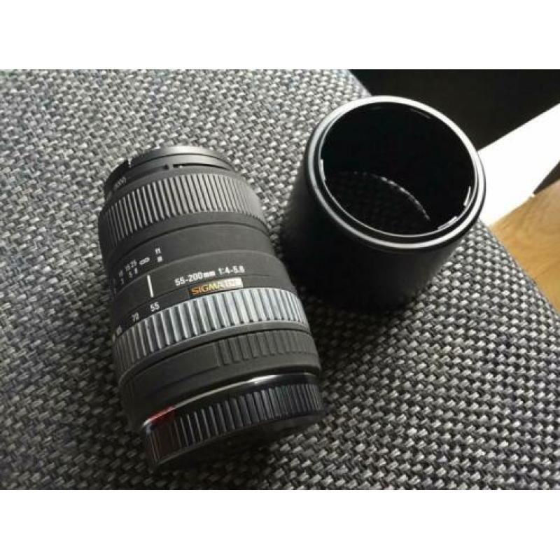 Canon Eos 400D camera met lens 18-55 en sigma lens 55-200mm