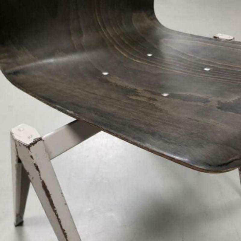 12x Galvanitas S22 stoelen, Pagholz vintage schoolstoel 824