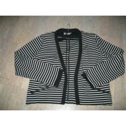 I.n.s exclusief chique zwart/wit gestreept vest/jasje.... (