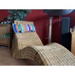 Rotan Chaise Longue Divan Ligstoel Rieten Lounge IKEA