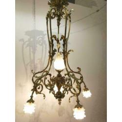Kroonluchter / verguld brons / glas / 1900 / Rococo