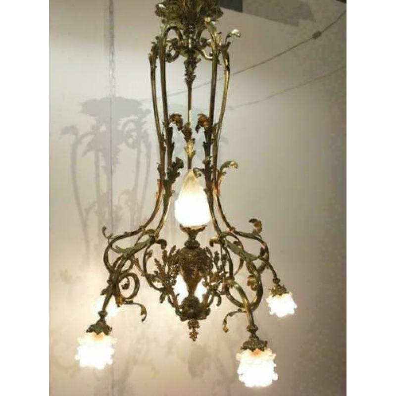 Kroonluchter / verguld brons / glas / 1900 / Rococo