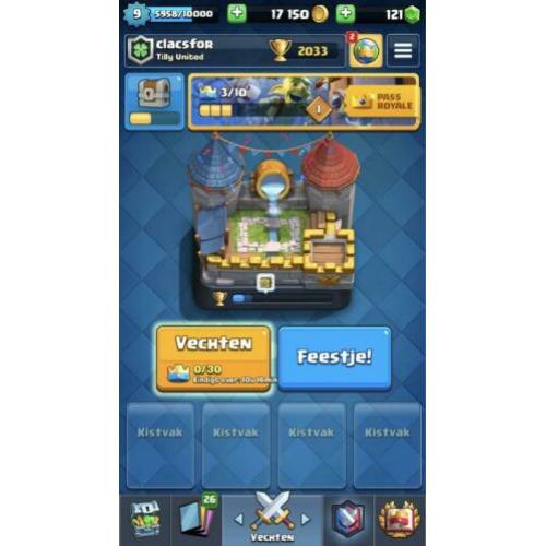 Clash royale account 2k trofeeën