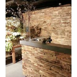 Teakhouten plakstrips. TRENDY, stoer, snel bevestigd!