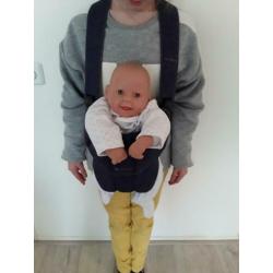 Babydraagzak, merk babybjörn, denim stof.