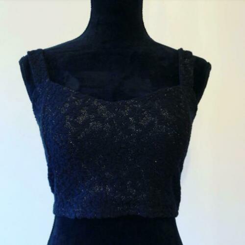 Zwarte vintage glitter top