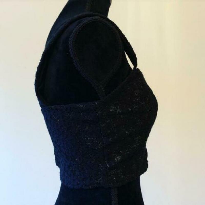 Zwarte vintage glitter top