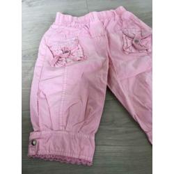 MISS GJANG korte knie / kuit broek roze mt 116 netjes ZV
