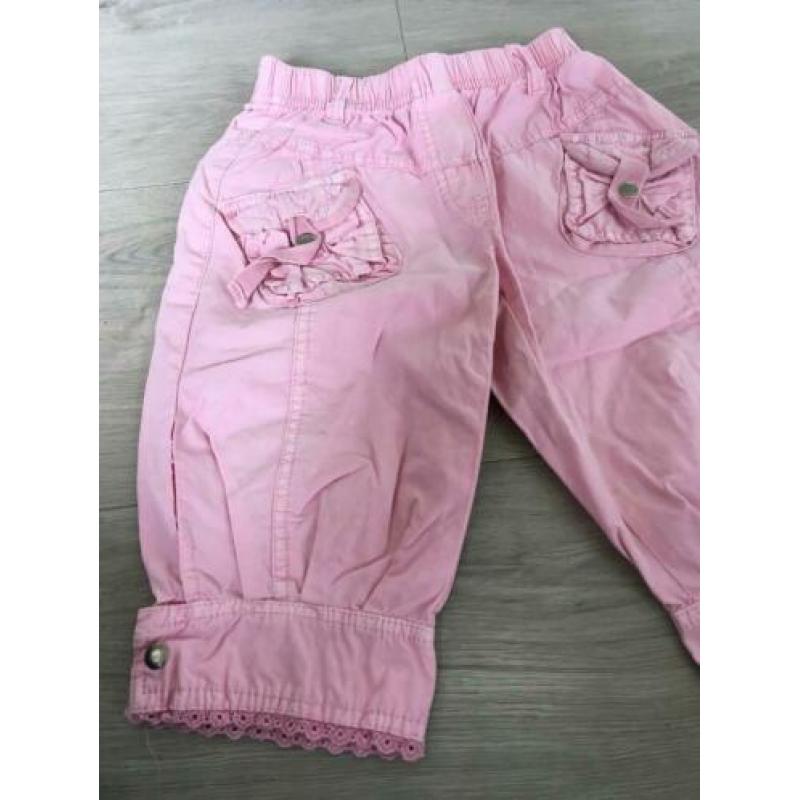 MISS GJANG korte knie / kuit broek roze mt 116 netjes ZV