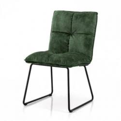 Stoel in fluweelzachte stof of lederlook, met metaal, ± 48br