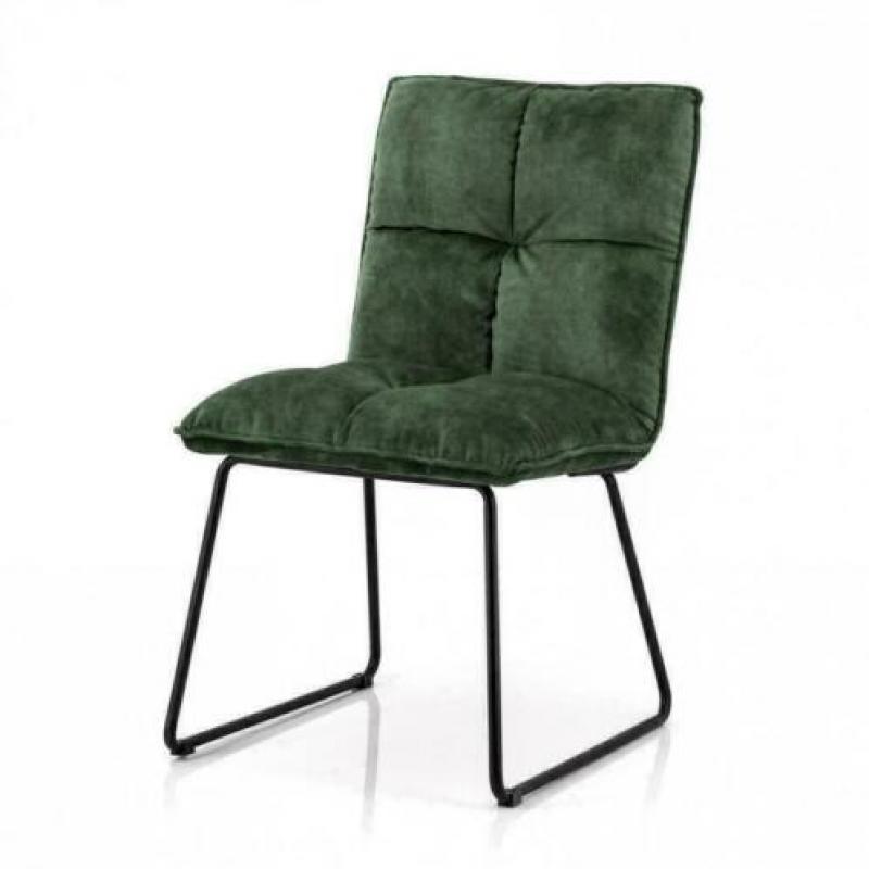 Stoel in fluweelzachte stof of lederlook, met metaal, ± 48br