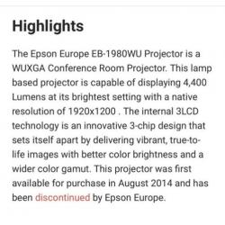 Epson cinema HD beamer