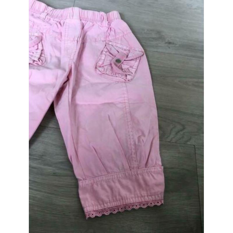 MISS GJANG korte knie / kuit broek roze mt 116 netjes ZV