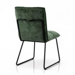 Stoel in fluweelzachte stof of lederlook, met metaal, ± 48br