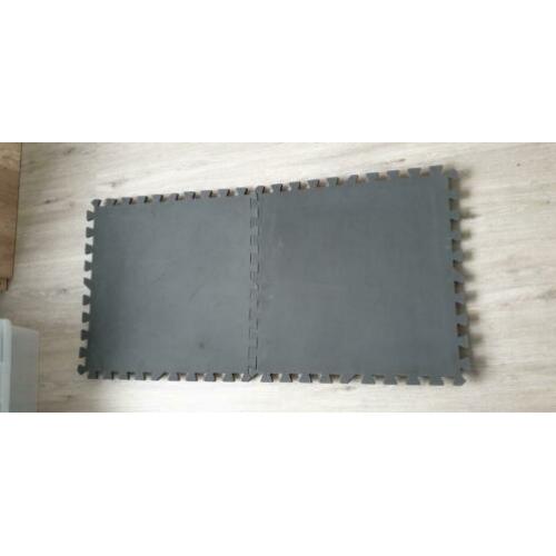 Gorilla sports vloer beschermingsmatten 8 stuks zwart