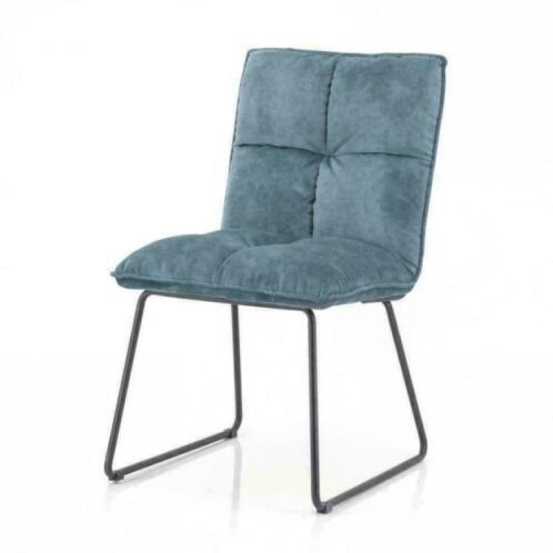 Stoel in fluweelzachte stof of lederlook, met metaal, ± 48br