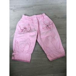 MISS GJANG korte knie / kuit broek roze mt 116 netjes ZV