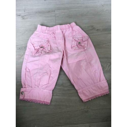 MISS GJANG korte knie / kuit broek roze mt 116 netjes ZV