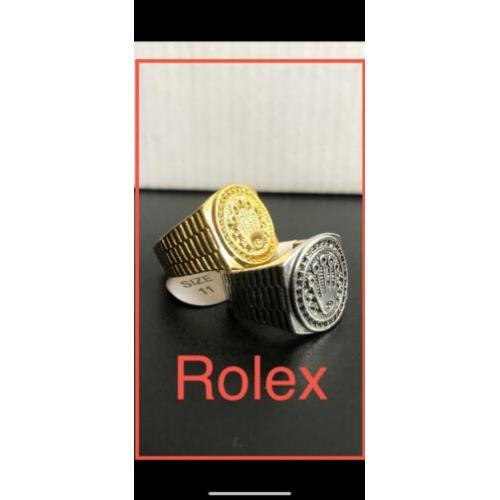 Nieuwe - gave rolex zegelring gold plated i