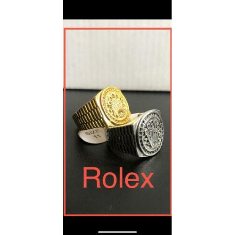 Nieuwe - gave rolex zegelring gold plated i