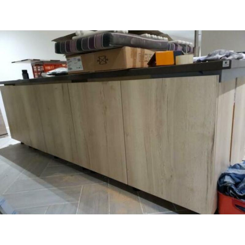 Kast Eiken look fronten 4deurtjes 4ladefronten 1vaatw,front