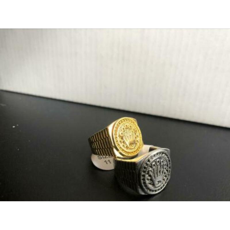 Nieuwe - gave rolex zegelring gold plated i