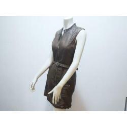 Jurk bruin leer STEPS mouwloos trendy zomer mt. 36 S: 20,-