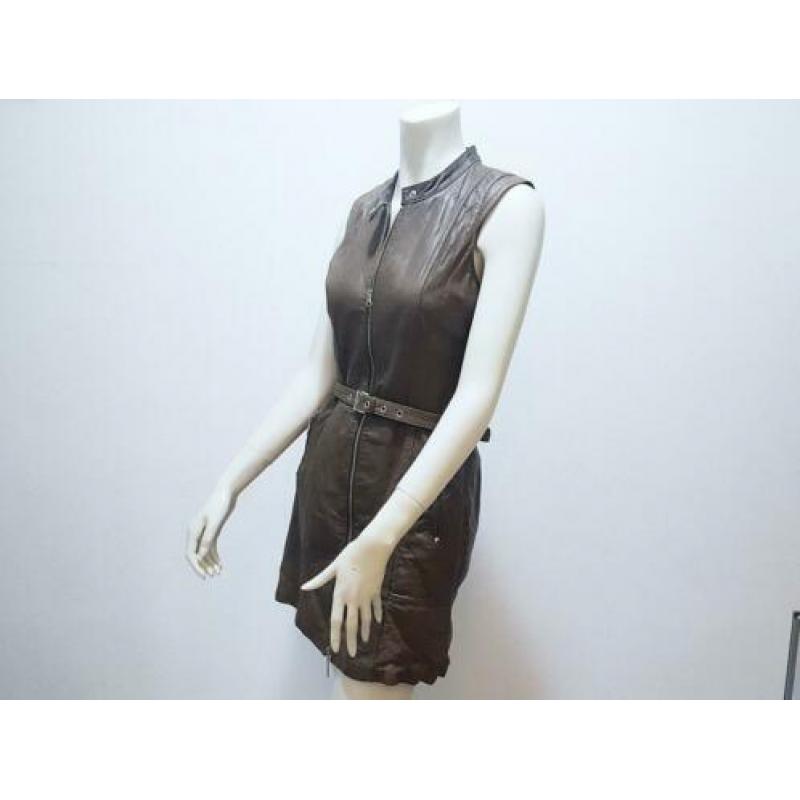 Jurk bruin leer STEPS mouwloos trendy zomer mt. 36 S: 20,-