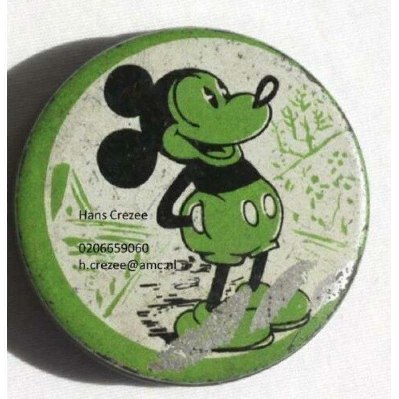 gezocht oud Disney mickey mouse blik doos encaustique 1930