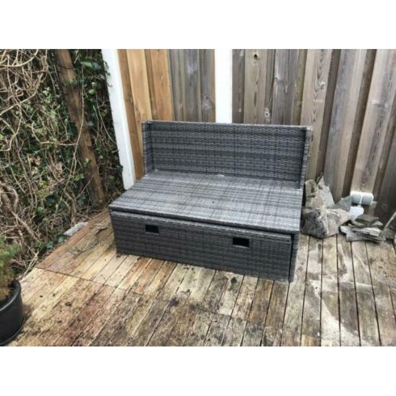 Tuin of balkon bankje met opberglade