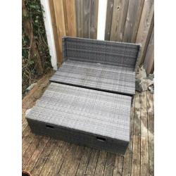 Tuin of balkon bankje met opberglade