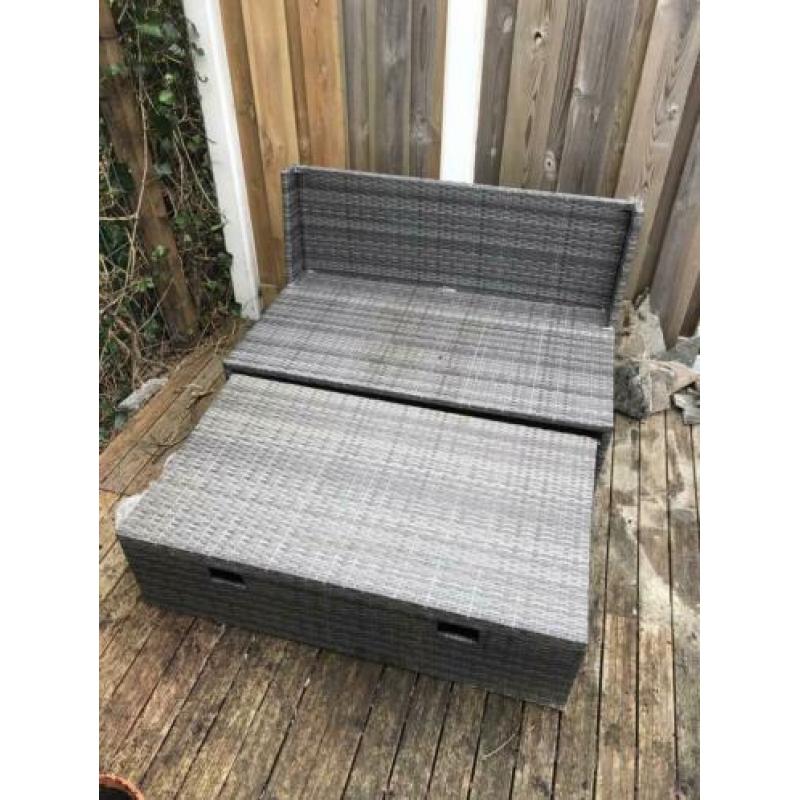 Tuin of balkon bankje met opberglade